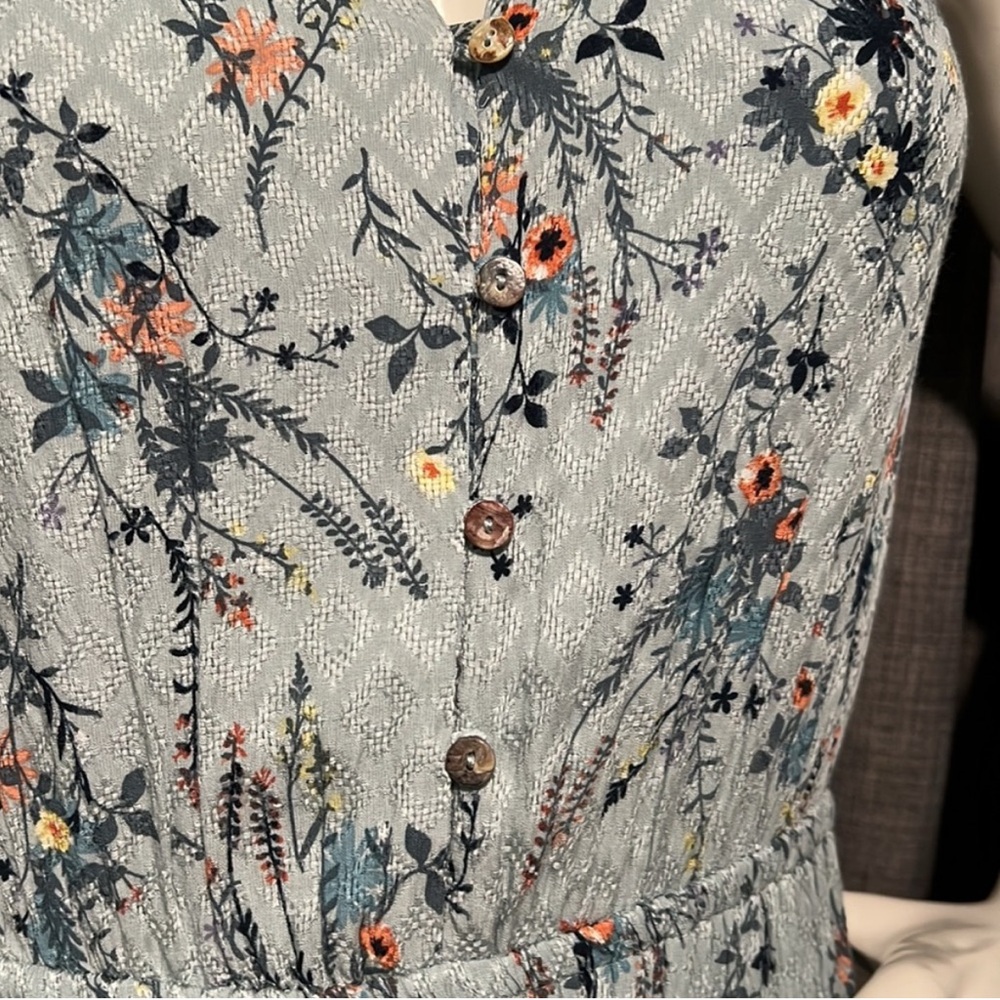 DR2 | Light Blue Floral Sleeveless Maxi Dress | Size XS - Picture 6 of 9